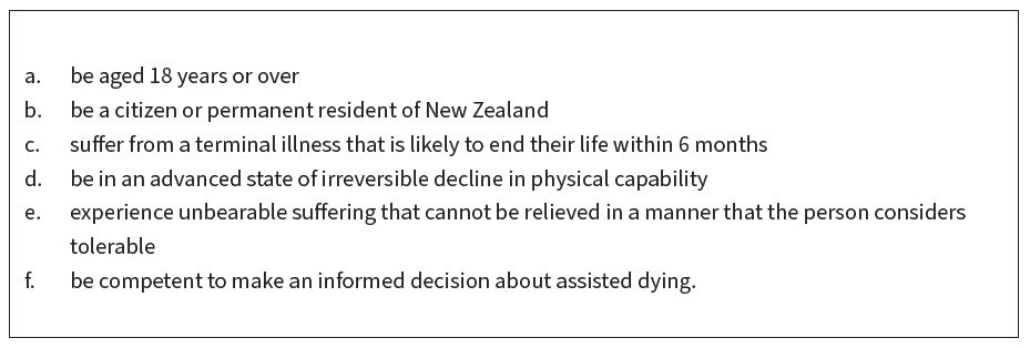 The assessment of competency and coercion in the End of Life Choice Act
